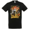 Unisex μαύρο t-shirt με στάμπα Bender Unisex μαύρο t-shirt με στάμπα Bender Kill All Humans σε comic σχέδιο και DTF εκτύπωση υψηλής ποιότητας.