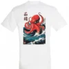 t-shirt white Πίσω όψη λευκού t-shirt με στάμπα χταπόδι και κύματα, Stabastic streetwear